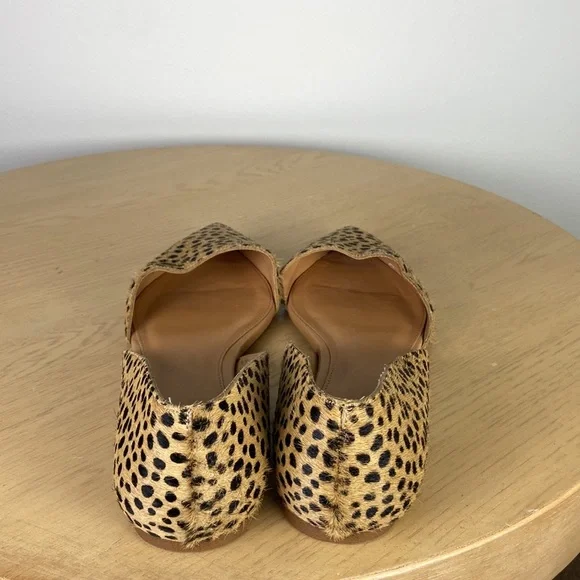 J. Crew Zoe Leopard Print Calf Hair d'Orsay Flats Women's 9.5 Business Casual - Picture 6 of 8